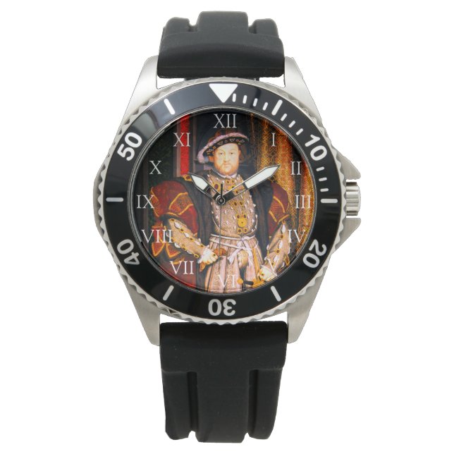Henry VIII Tudors History King England zes Wives Horloge (Voorkant)
