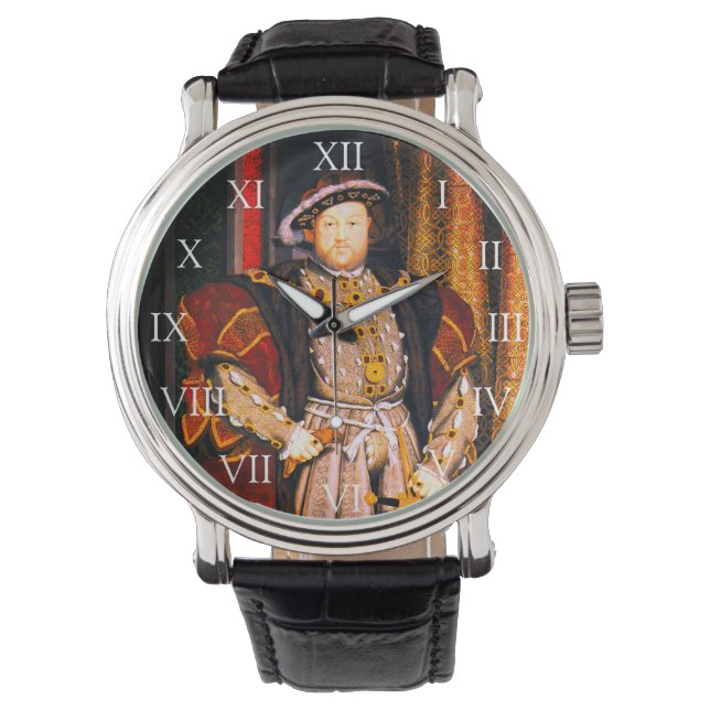 Henry VIII Tudors History King England zes Wives Horloge (Voorkant)