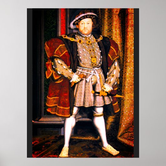 Henry VIII Tudors History King England zes Wives Poster (Voorkant)
