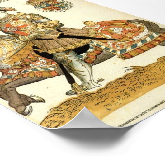 Henry VIII van Engeland op Horseback Poster (Hoek)