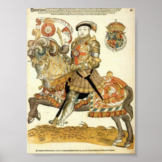 Henry VIII van Engeland op Horseback Poster (Voorkant)