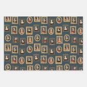 Henry VIII Zes vrouwen Portretten in Lijsten Blauw Inpakpapier Vel (Voorkant 2)