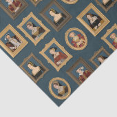 Henry VIII Zes vrouwen Portretten in Lijsten Blauw Tissuepapier (Detail)