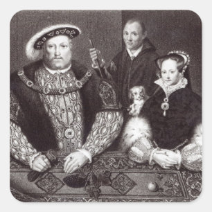 Henry VIII, zijn dochter Queen Mary Vierkante Sticker