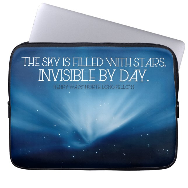 Henry Wadsworth Longfellow Inspirerend Quote Sky Laptop Sleeve (Voorkant)