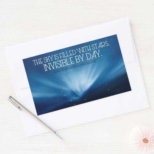 Henry Wadsworth Longfellow Inspirerend Quote Sky Rechthoekige Sticker (Envelop)