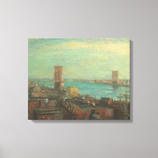 Henry Ward Ranger - Brooklyn Bridge Canvas Afdruk (Voorkant)