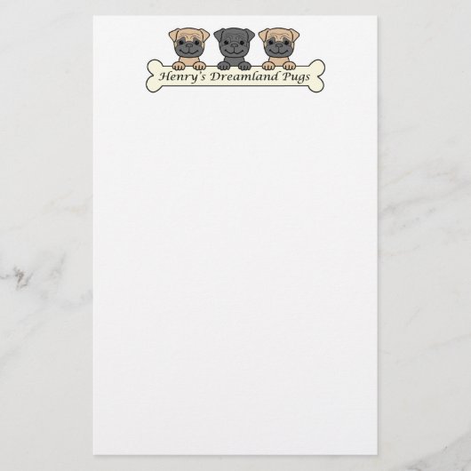 Henry's Dreamweaver Pugs Briefpapier (Voorkant)