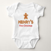 Henry's eerste kerst peperkoek gepersonaliseerd romper (Voorkant)
