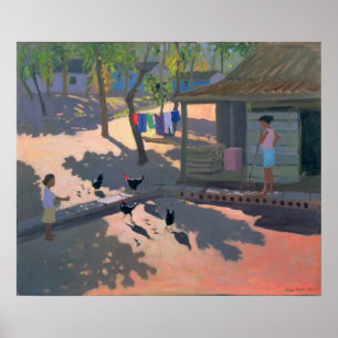 Hens and Chickens Cuba 1997 Poster