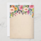 Hens Feest Vintage Bloemen Uitnodiging (Achterkant)