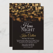 Hens Night Party Glitter Lights uitnodiging (Voorkant / Achterkant)