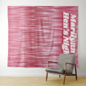 Hen's Night Roos Roze Faux Tinsel Achtergrond Wandkleed (In Situ (horizontaal))