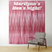 Hen's Night Roos Roze Faux Tinsel Achtergrond Wandkleed (In situ)