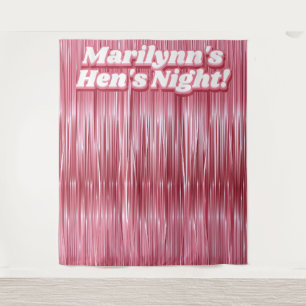 Hen's Night Roos Roze Faux Tinsel Achtergrond Wandkleed