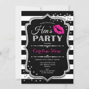 Hens Party - Black Pink Silver Kaart