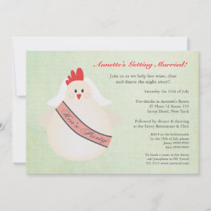 Hen's Party Funny Chicken Illustrated Invite Kaart