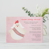 Hen's Party Funny Chicken Illustrated Invite Kaart (Staand voorkant)