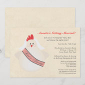 Hen's Party Funny Chicken Illustrated Invite Kaart (Voorkant / Achterkant)