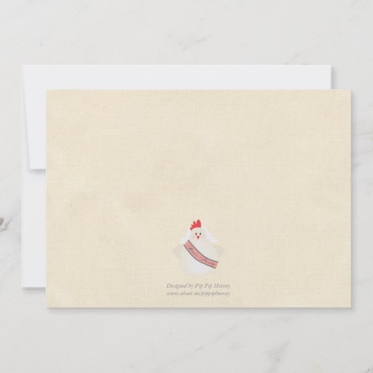 Hen's Party Funny Chicken Illustrated Invite Kaart (Achterkant)