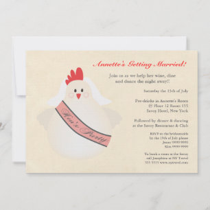 Hen's Party Funny Chicken Illustrated Invite Kaart