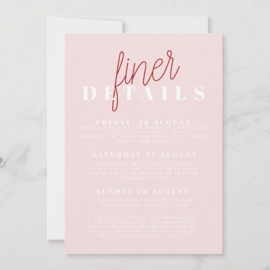 Hens Party Invitation - Brody Kaart (Achterkant)