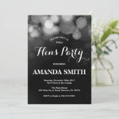 Hens Party Invitation Card Silver Glitter Kaart (Staand voorkant)