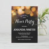 Hens Party Invitation Kaart Gold Glitter (Staand voorkant)