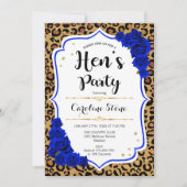 Hen's Party - Royal Blue Gold Leopard Print Kaart (Voorkant)