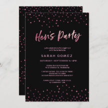 Hen's Party Uitnodiging | Roze glitter folie
