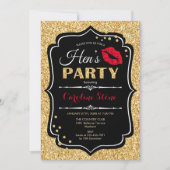 Hens Party - Zwart Rood Goud Kaart (Voorkant)