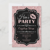 Hens Party - Zwart Roos Goud Kaart (Voorkant)