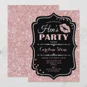 Hens Party - Zwart Roos Goud Kaart (Voorkant / Achterkant)