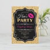 Hens Party - Zwart roze goud Kaart (Staand voorkant)