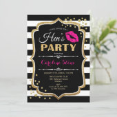 Hens Party - Zwart roze goud Kaart (Staand voorkant)