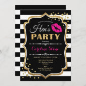 Hens Party - Zwart roze goud Kaart (Voorkant / Achterkant)