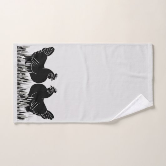 Hens~Silhouette Bad Handdoek (Handdoek)