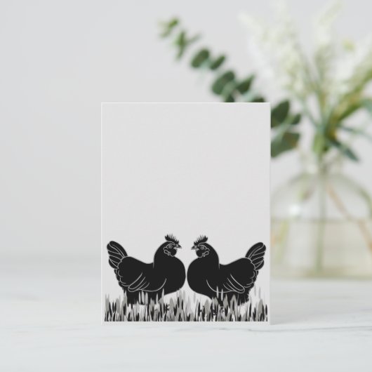Hens~Silhouette Briefkaart (Staand voorkant)