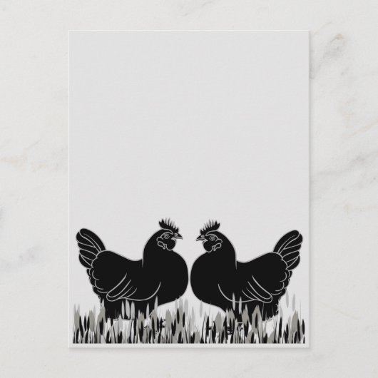 Hens~Silhouette Briefkaart (Voorkant)