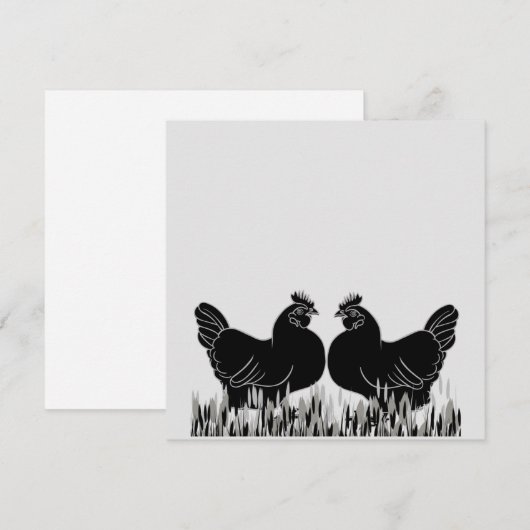 Hens~Silhouette Briefkaart (Voorkant / Achterkant)