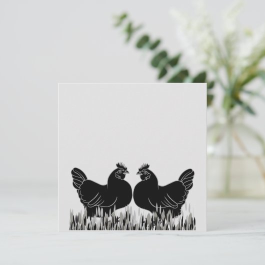 Hens~Silhouette Briefkaart (Staand voorkant)