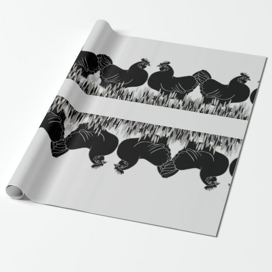 Hens~Silhouette Cadeaupapier (Uitgerold)