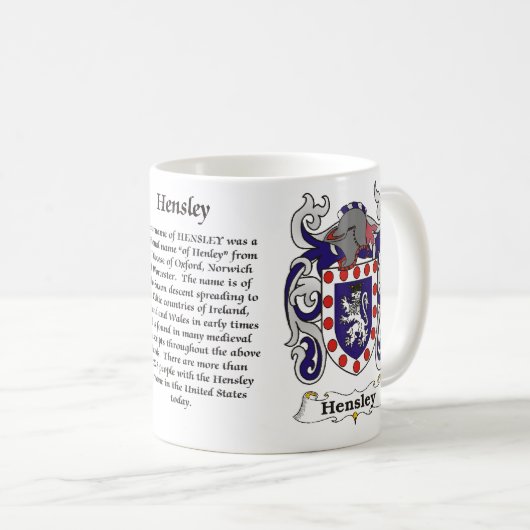 Hensley Family Coat of Arms mok (Voorkant rechts)