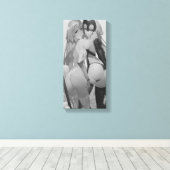 Hentai Angelic Meisjes Zwart-wit Print (Insitu (Houten vloer))