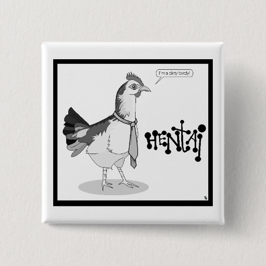 Hentai (badge) vierkante button 5,1 cm (Voorkant)