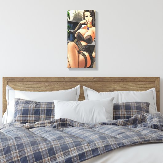 Hentai Kantoor Lady Canvas Print (Insitu (Slaapkamer))