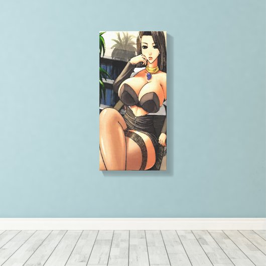Hentai Kantoor Lady Canvas Print (Insitu (Houten vloer))