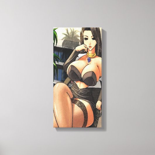 Hentai Kantoor Lady Canvas Print (Voorkant)