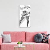 Hentai Meisje Posing Zwart-wit Canvas Print (Insitu (Woonkamer))