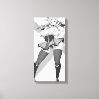 Hentai Meisje Posing Zwart-wit Canvas Print